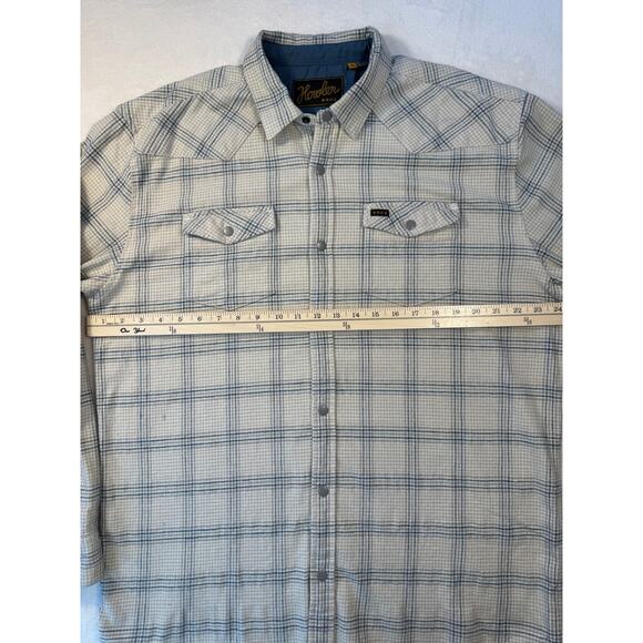 Howler Bros Flannel Western Shirt Beige Tan Gray Plaid Cotton Snap Button XL - Picture 9 of 10